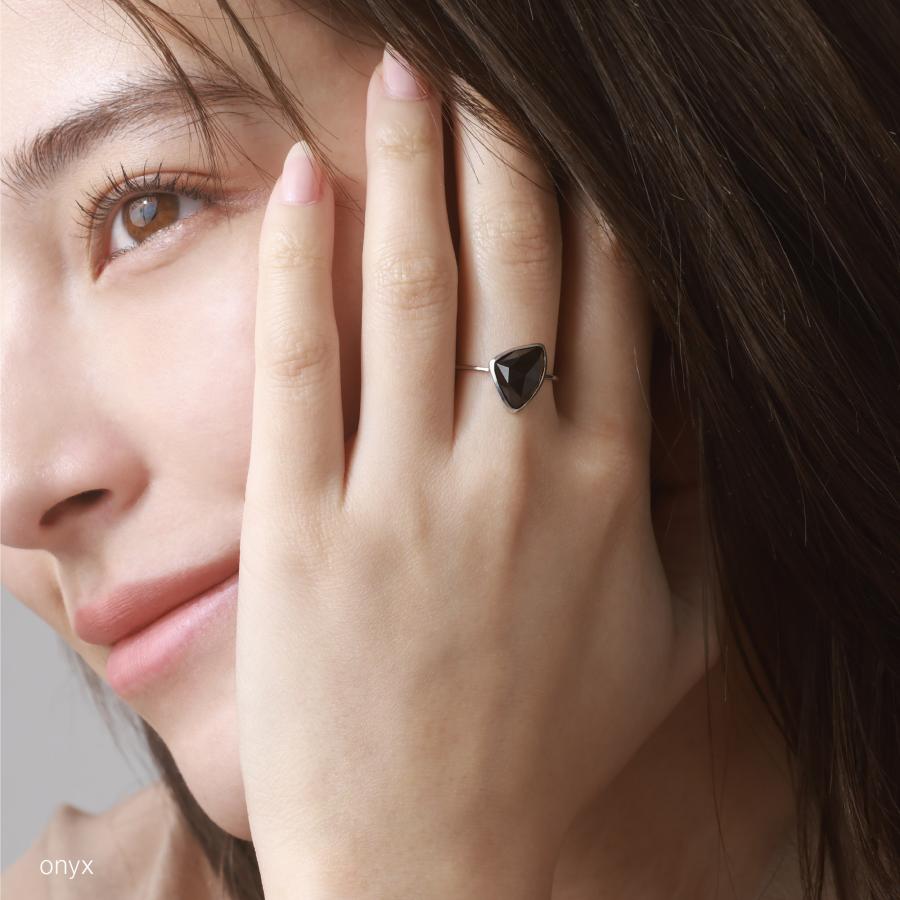 リング 指輪 レディース 天然石 シルバー ブラックルチル オニキス