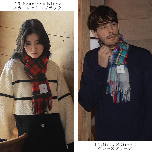 @あきさん@専用matti totti 100%カシミヤ マフラー 赤 チェック カシミヤ100% マフラー 全20色 チェック柄 レディース | マフラー