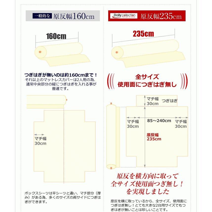 マットレスカバー 綿100% オックスフォード生地 厚地 2台用サイズ シングル+シングル 195×195cm G04｜mattress｜15