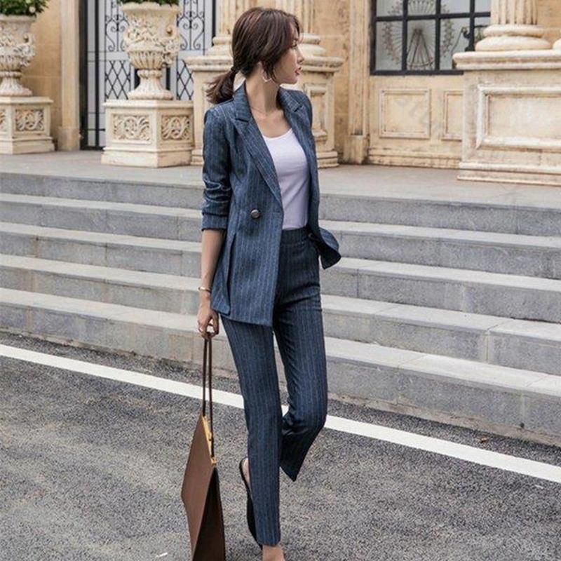 レディース パンツスーツ ビジネススーツ セット 春 夏 秋 冬 ビジネス 通勤 Ol 女性 ストライプ 面接 転職 通勤服 オフィス 仕事 2点セット Zq Nsgzf 0608f128 松村圭 通販 Yahoo ショッピング