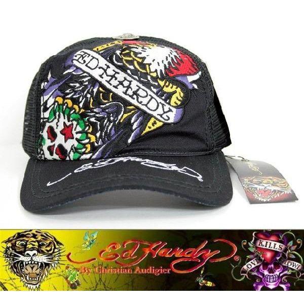 Ed Hardy エドハーディー BASIC CAP キャップ ED HARDY EAGLE A1N0AABQ 黒 (27) あすつく｜maturi-japan