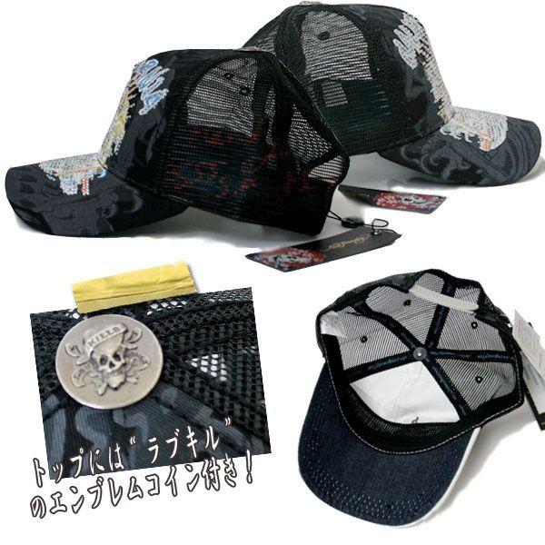 Ed Hardy エドハーディー PC CAP キャップ ラインストーン PANTHER＆BEAUTIFUL COLLAGE A1N0BS26 黒 (37) あすつく｜maturi-japan｜02