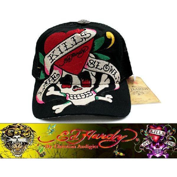 あすつく Ed Hardy エドハーディー CAP キャップ LKS ラブキル C53SPC052 黒 （48）｜maturi-japan