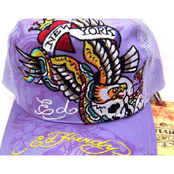 Ed Hardy エドハーディー CAP キャップ NYC R1P0AUXK パープル(57) あすつく｜maturi-japan｜02