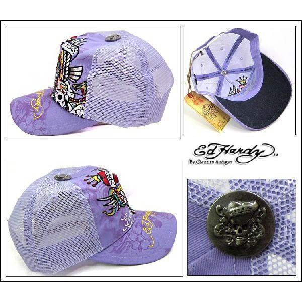 Ed Hardy エドハーディー CAP キャップ NYC R1P0AUXK パープル(57) あすつく｜maturi-japan｜03