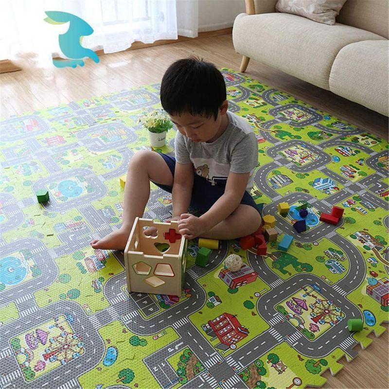 ジョイントマット 子供 面白い 道路 電車 線路 知育 防音 地図マップ 滑り止め 春夏秋冬 パズルマット 9枚セット 出産祝い 入園祝い マツタケストアー2号店 通販 Yahoo ショッピング