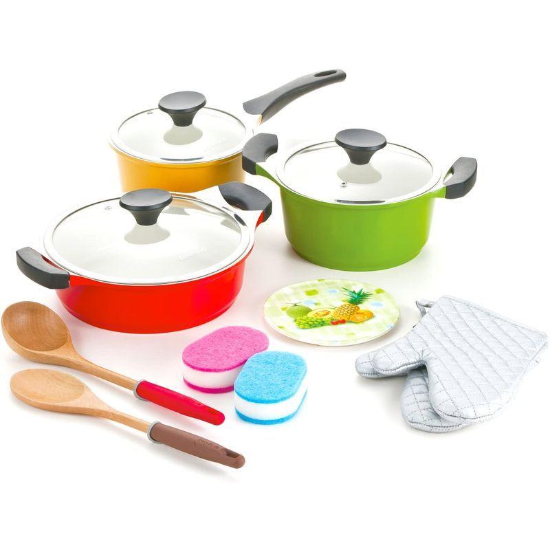 配送員設置 Ih対応 セラミックコート 鍋3点セット Sun2181s8 鍋 フライパンセット Canhobinhanpearl Vn