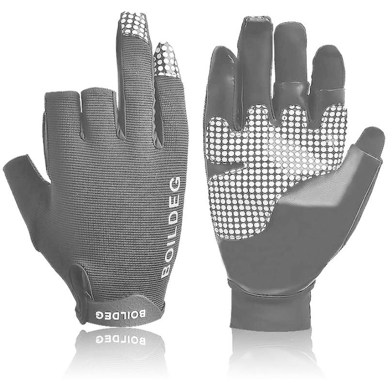 釣り用手袋 フィッシンググローブ 3フィンガー ブラック グレー灰色 3本カット 最新最全の