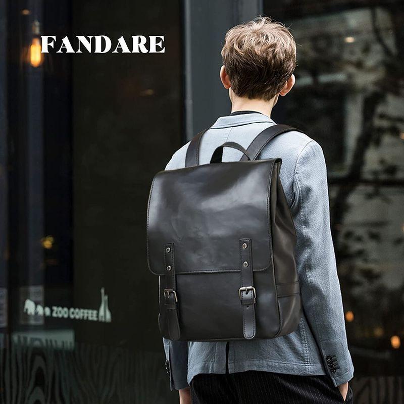Fandare リュック メンズ 防水 リュックサック 大容量 バックパック おしゃれ スクエア 多機能 13インチpc収納可 黒 レザー マツタケストアー2号店 通販 Yahoo ショッピング