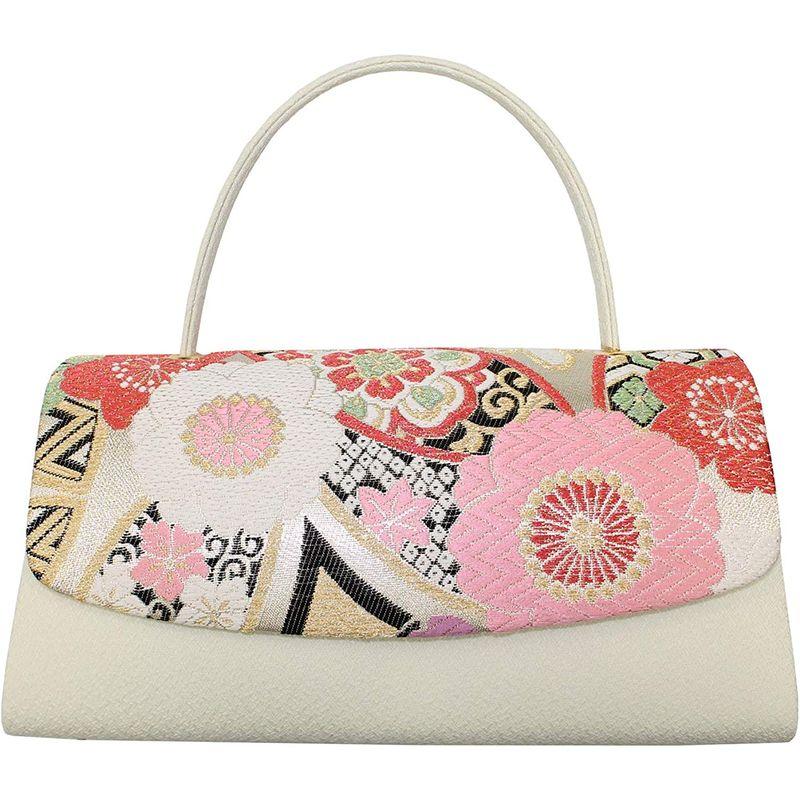 に初値下げ！ 西陣織 草履バッグセット(F) 白梅 銀地 有職紋様 振袖