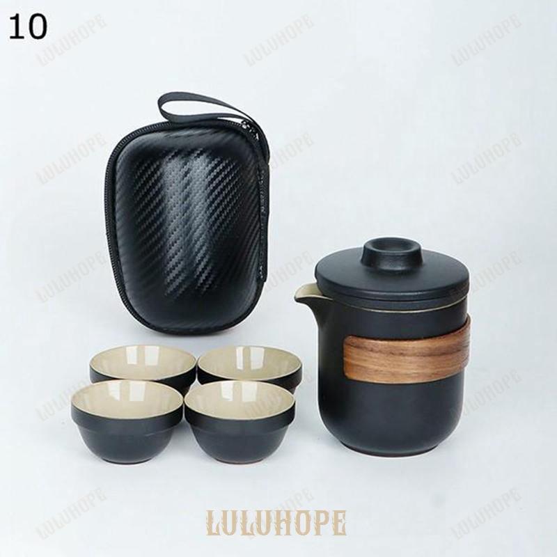急須 湯呑 茶器セット 4客 陶瓷 携帯式 持ち運び便利 1ポット 茶缶 旅行ティーセット 蓋つき キャリングケース付き ポータブル 日式