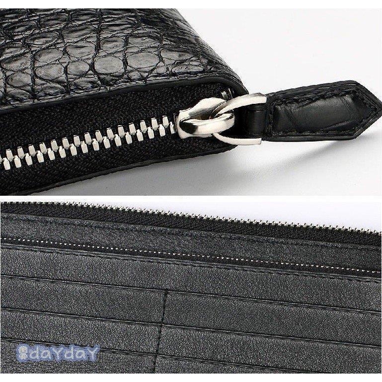 専用　新品未使用 マット クロコダイル ワニ革 鰐革 テール 長財布 ブラック クロコダイル L字ファスナー 長財布 マット 本革 レザー 小物 鰐