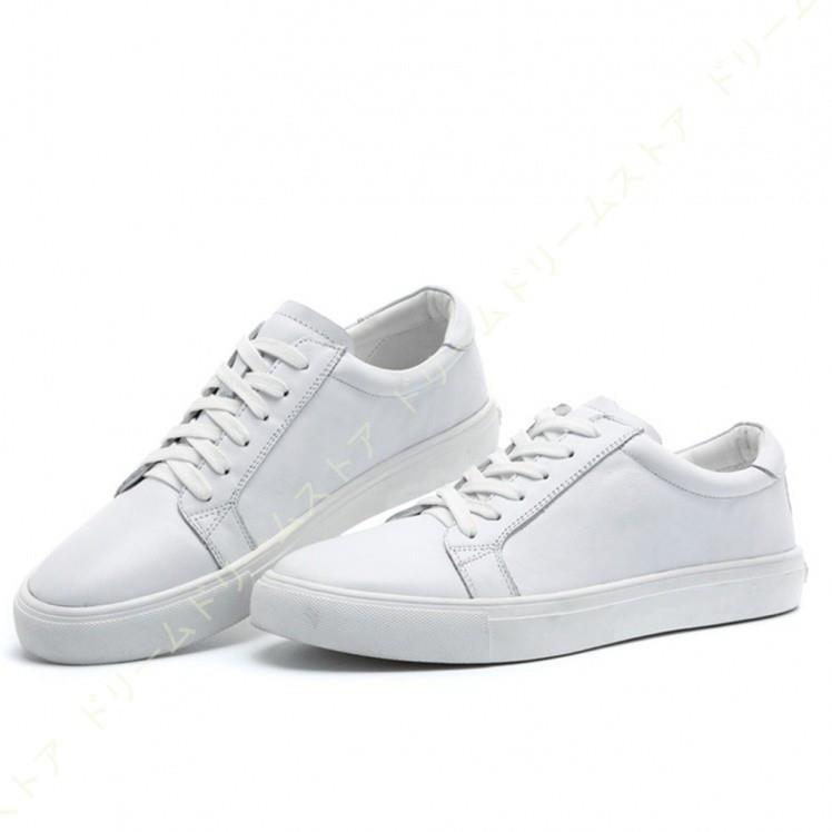 本革 スニーカー メンズ 黒 レザー レースアップ レザー