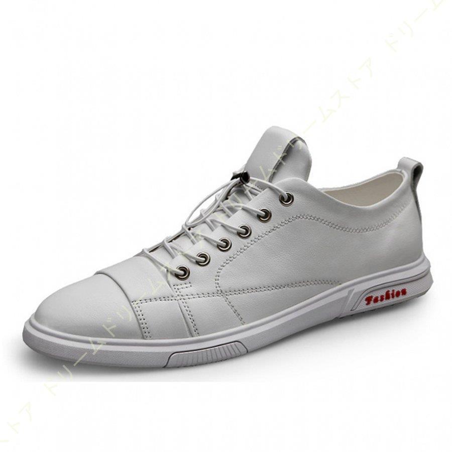 本革 スニーカー メンズ 黒 レザー レースアップ レザー