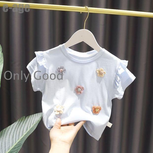 子供服 Tシャツ キッズ 女の子 綿 女児 半袖 丸い襟 トップス おしゃれ 