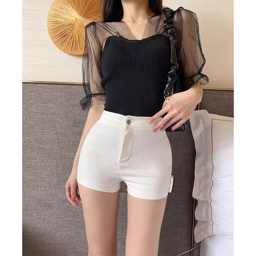 ショートパンツ 短パン レディース ボトムス 半ズボン ハイウエスト