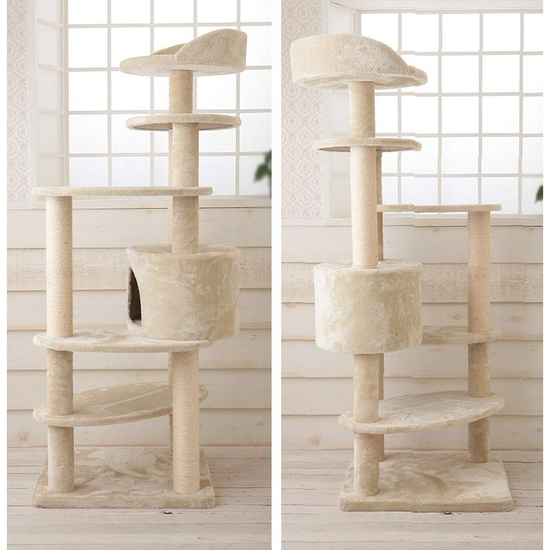 Mauタワーリッチエッグ】キャットタワー 人気 据え置き 大型猫 シニア