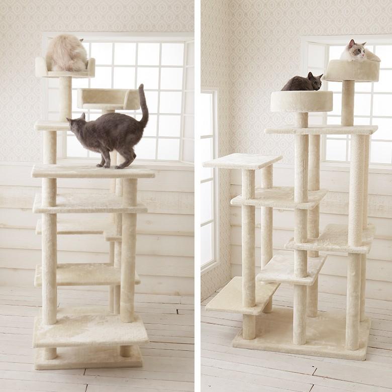 Mauタワーリアン】キャットタワー 据え置き 大型猫 ハンモック取付可