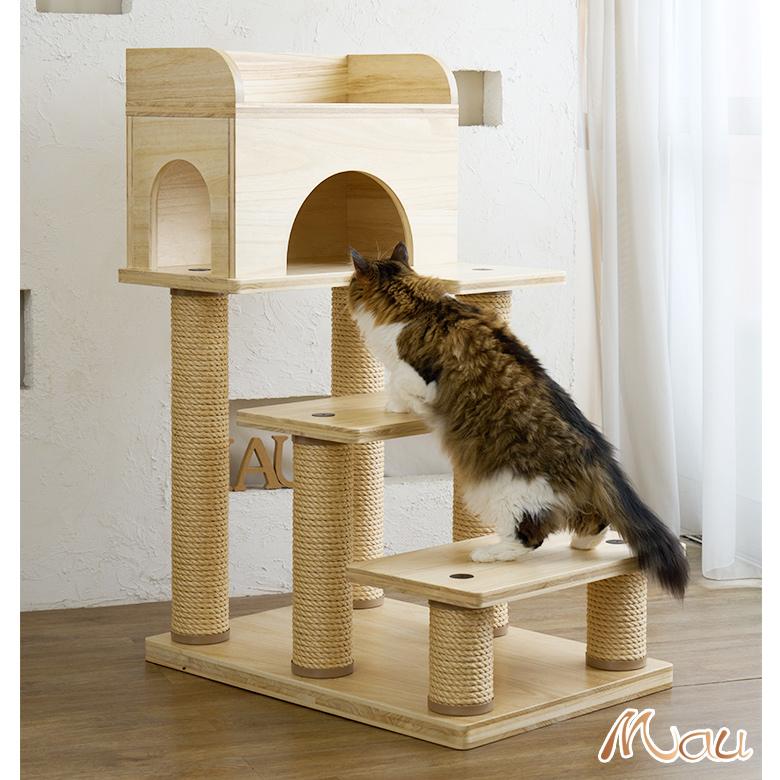 Mau 【Mauタワー国産桐シニアエスカリエ】キャットタワー 日本製