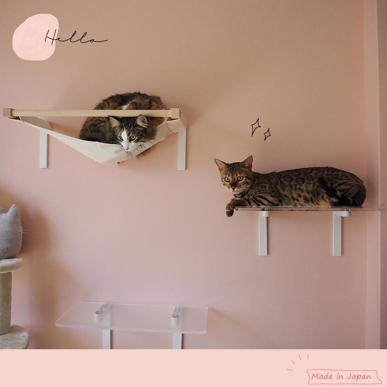 跡が目立たないから賃貸OK！DIYキャットウォーク/キャットステップ大量セット キャットハンモック キャットウォーク 賃貸OK DIY 運動不足解消