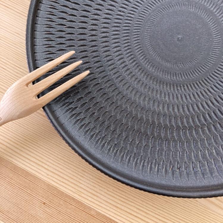 小石原焼 翁明窯元 皿 陶器 器 丸皿 フラット皿 プレート とびかんな
