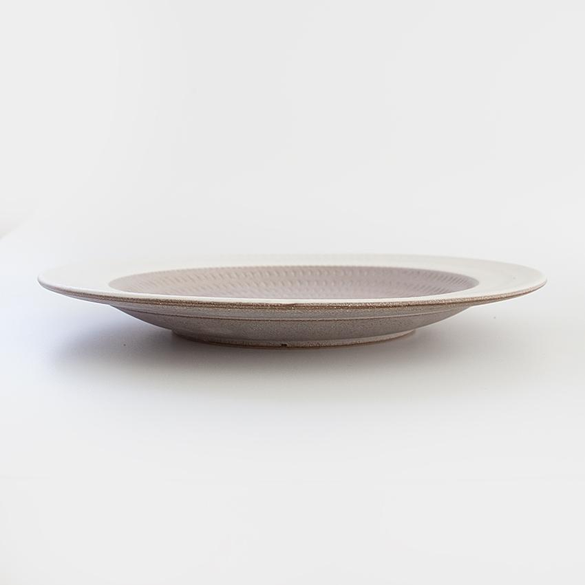 小石原焼 翁明窯元 リム皿 皿 丸 皿 陶器 器 食器 ツートンリム皿大