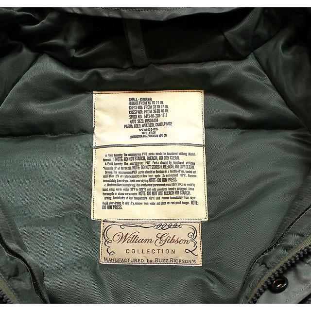 BUZZ RICKSON'S WILLIAM GIBSON BLACK ECWCS ダウンジャケット BUZZ RICKSON'S WILLIAM GIBSON BLACK ECWCS ダウンジャケット