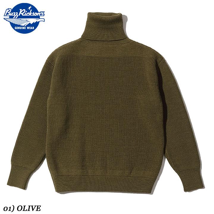 BUZZ RICKSON'S SWEATERS, WOOL, TURTLE NECK, O.D. “BUZZ RICKSON KNITTING ...