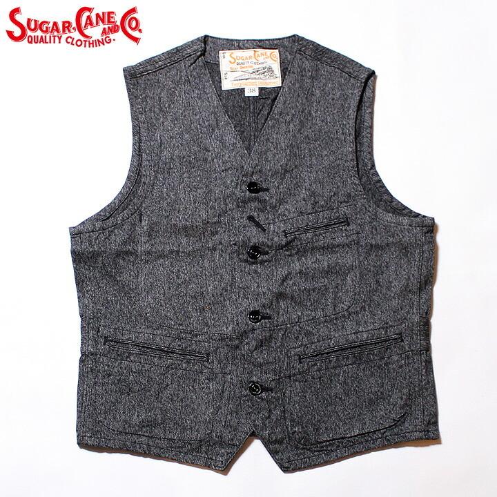 SUGAR CANE CANEシュガーケーン9oz. BLACK COVERT WORK VESTStyle No