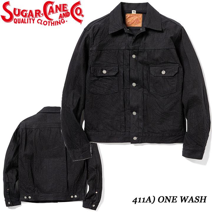 SUGAR CANE 13oz. BLACK DENIM JACKET 1953 MODEL Style No