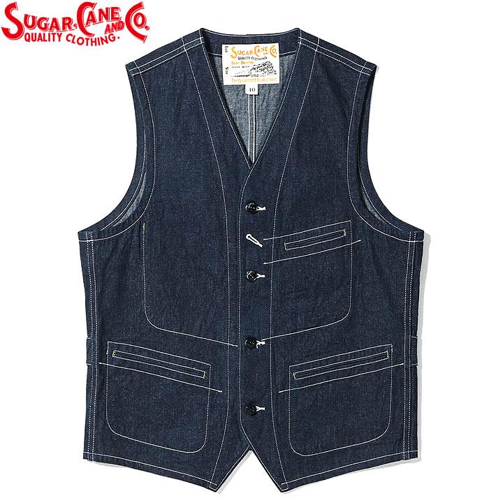 SUGAR CANE 11oz. BLUE DENIM WORK VEST Style No.SC15702
