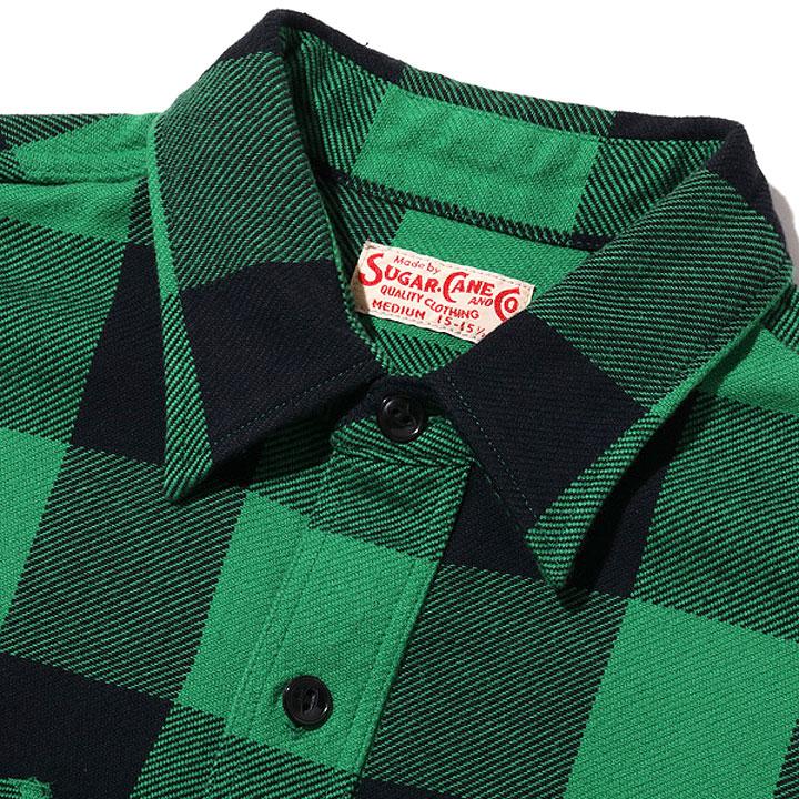 SUGAR CANE Sugar Cane TWILL CHECK WORK SHIRT No.SC28952