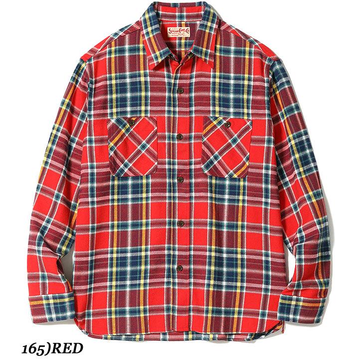 SUGAR CANE Sugar Cane TWILL CHECK WORK SHIRT No.SC29363