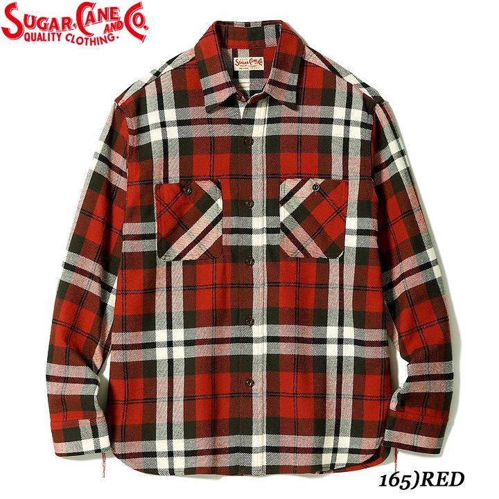 SUGAR CANE Sugar Cane TWILL CHECK WORK SHIRT No.SC29364