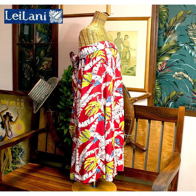 LEILANIレイラニレディース オリジナワンピースRAYON"BANANA LEAVES & FLOWERS"Style No.SS36023LM4OP｜maunakeagalleries