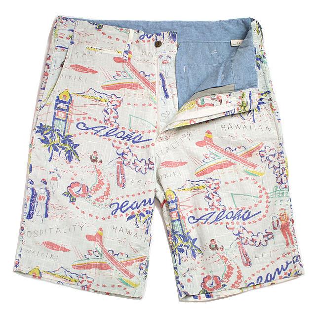 SUN SURFサンサーフCOTTON & LINEN SLUBYARN SHORTS"HAWAII CALLS"Style No.SS51925｜maunakeagalleries｜03