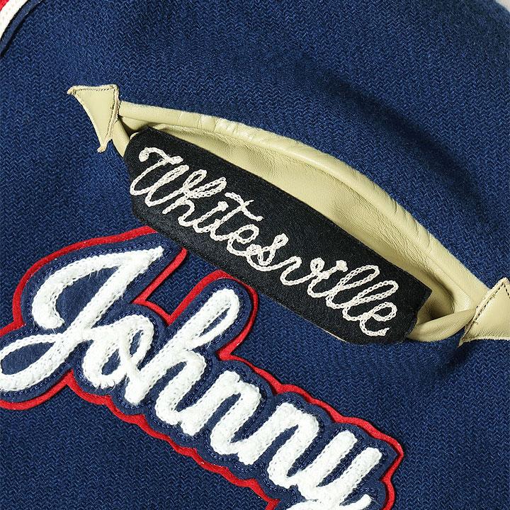 WHITESVILLE 30oz. WOOL MELTON AWARD JACKET “BULLDOGS” (NAVY) No.WV15604-128の画像