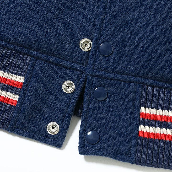 WHITESVILLE 30oz. WOOL MELTON AWARD JACKET “BULLDOGS” (NAVY) No.WV15604-128の画像