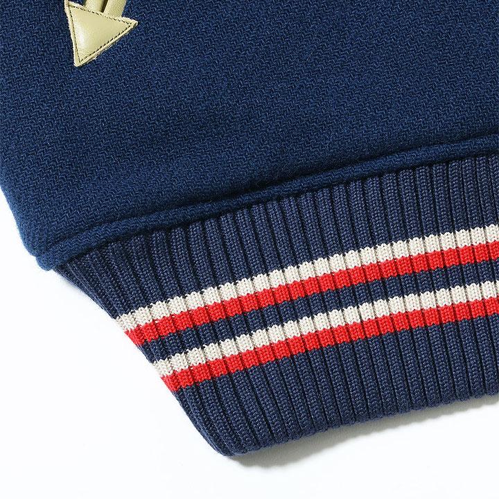 WHITESVILLE 30oz. WOOL MELTON AWARD JACKET “BULLDOGS” (NAVY) No.WV15604-128の画像