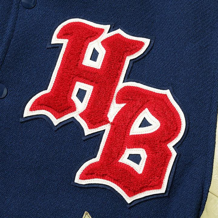 WHITESVILLE 30oz. WOOL MELTON AWARD JACKET “BULLDOGS” (NAVY) No.WV15604-128の画像