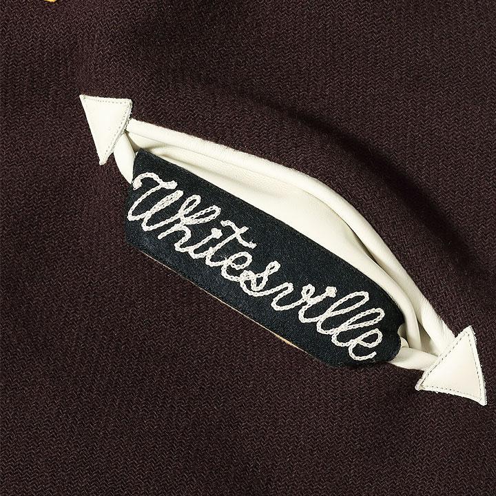 WHITESVILLE 30oz. WOOL MELTON AWARD JACKET “MAVERICKS” (BROWN) No.WV15605-138の画像