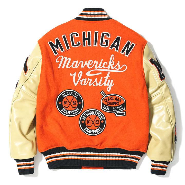 WHITESVILLE 30oz. WOOL MELTON AWARD JACKET “MAVERICKS”ORANGE) No 