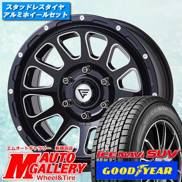 アイスナビ SUV - スタッドレスタイヤホイールセット 265/65R17in 6H139 デルタフォース オーバル ブラックマシニング グッドイヤー アイスナビSUV
