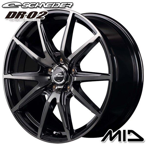 MID DR-02 18インチ 8.0J 5H114.3 +35 ブラックポリッシュ/ブラッククリア アルミホイール単品 1本 4本以上送料無料