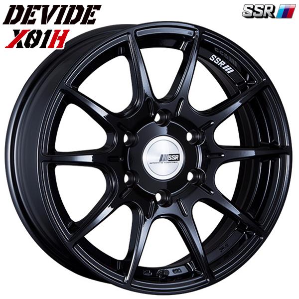SSR DEVIDE ディバイド X01H 17インチ 6.5J 6H139.7 +38 グロスブラック アルミホイール単品 4本セット 送料無料
