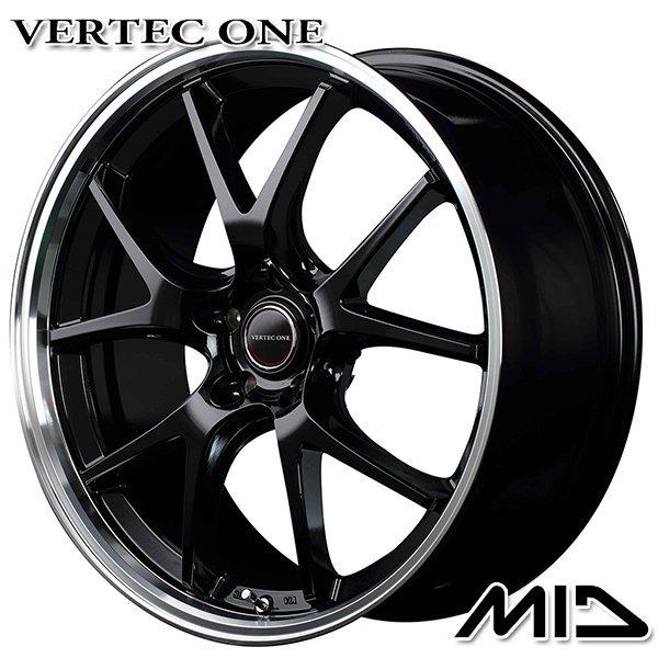 MID ヴァーテックワン EXE5 19インチ 8.0J 5H114.3 +42 グロッシーブラック/リムポリッシュ アルミホイール単品 1本 4本以上送料無料