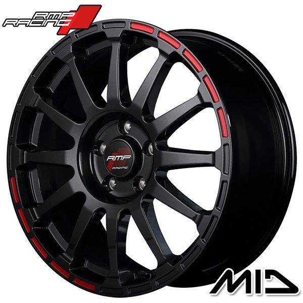 MID RMP RACING GR12 17インチ 7.0J 5H100 +48 クリスタルブラック/ストロボレッド アルミホイール単品 1本 4本以上送料無料｜mauto