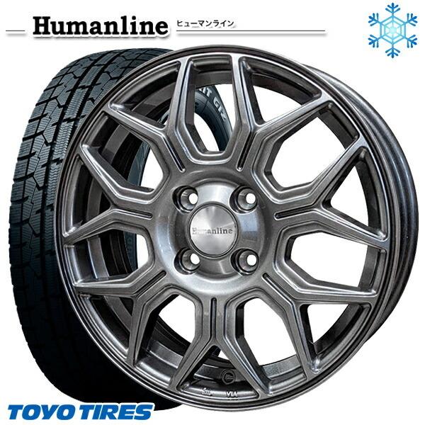 175/65R14インチ トーヨー ガリット ギズ TOYO GARIT GIZ 5.5J 4H100 スタッドレスタイヤホイール4本セット ヒューマンライン HS10M DG