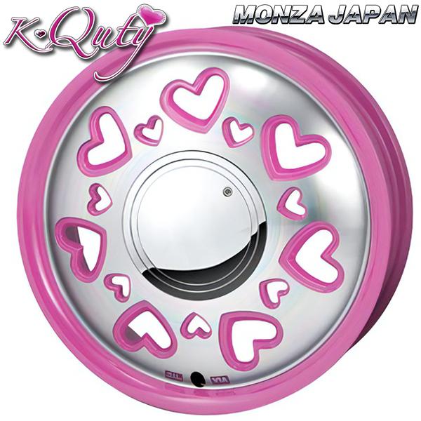 2月25日最大20倍 MONZA K-Quty ケー キューティー 15インチ 4.5J 4H100 +45 ピンク/ポリッシュ アルミホイール単品 4本セット 送料無料