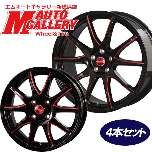 18インチ 7.0J 5H100 +48 アルミホイール単品 4本セット トレジャーワン ラグジーヘインズ LH015 ブラック/レッドマシニング